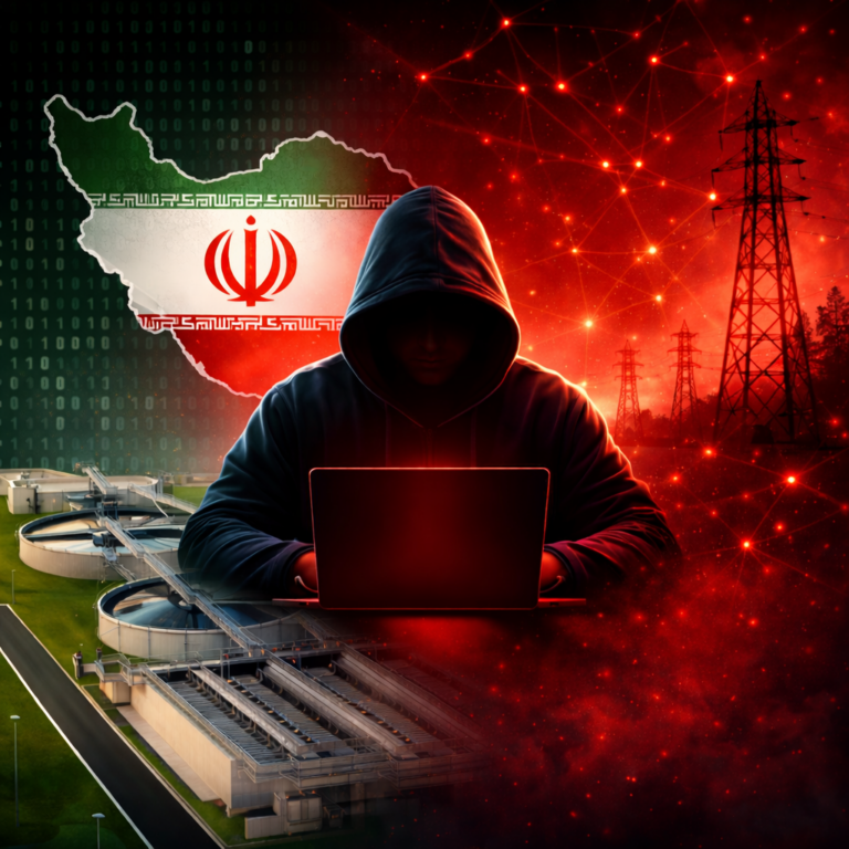 Cyber Hacker with Iran's flag background